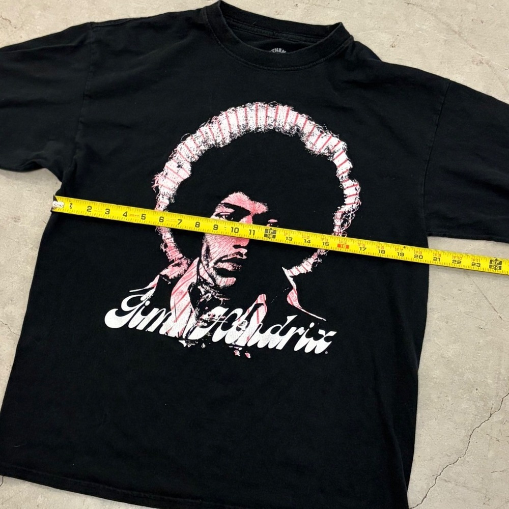 Authentic Jimi Hendrix Mens Black Long Sleeve Graphic T-Shirt Rock Band Tee L - Picture 4 of 6